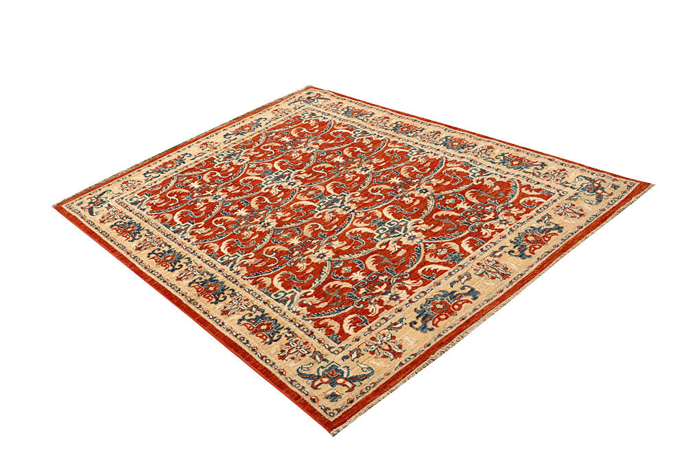 Orange Red Ziegler 4' 6 x 6' - No. 65567 - ALRUG Rug Store