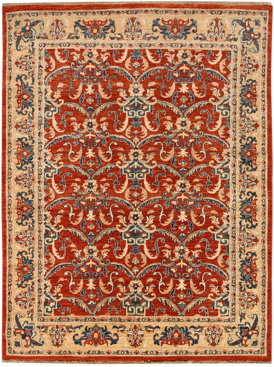 Orange Red Ziegler 4' 6 x 6' - No. 65567 - ALRUG Rug Store