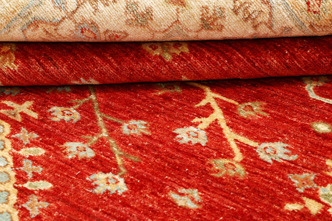 Orange Red Oushak 5'  8" x 8'  4" - No. QA83086