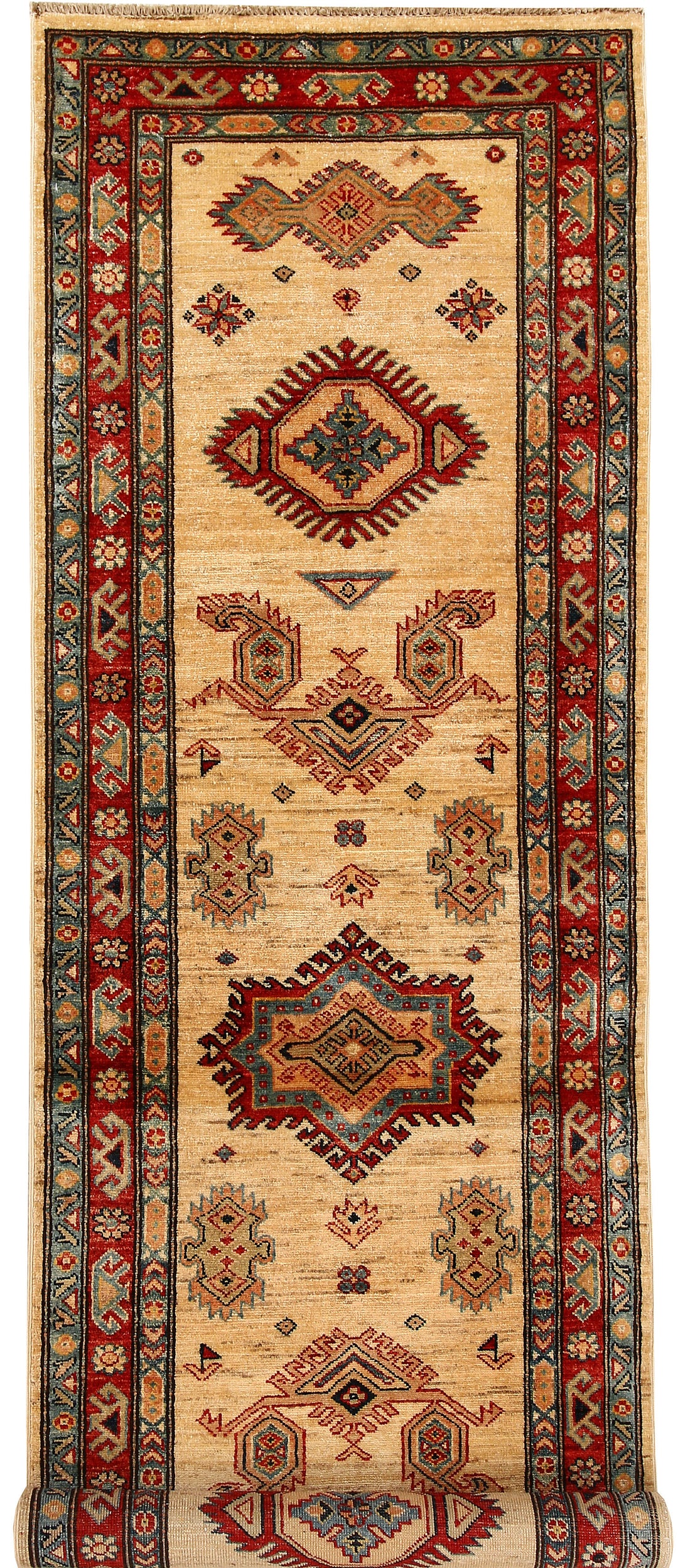 Navajo White Kazak 2' 7 x 7' 9 - No. 65588 - ALRUG Rug Store