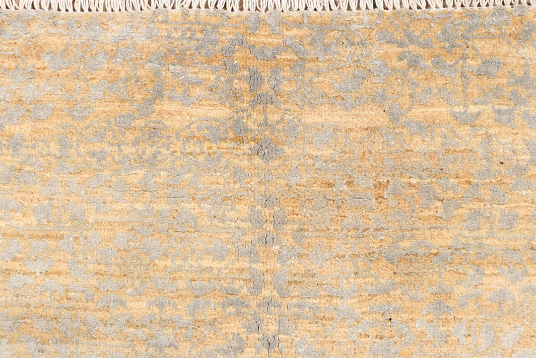White Afghan Ikat Rug 3' 2 x 4' 7 Hand-Knotted view