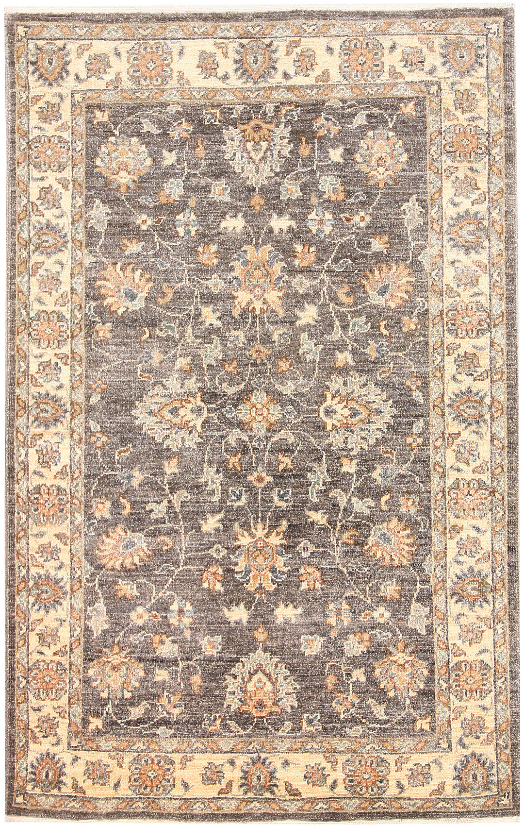 Afghan Oushak Rug 3' x 4' 9" Hand-Knotted