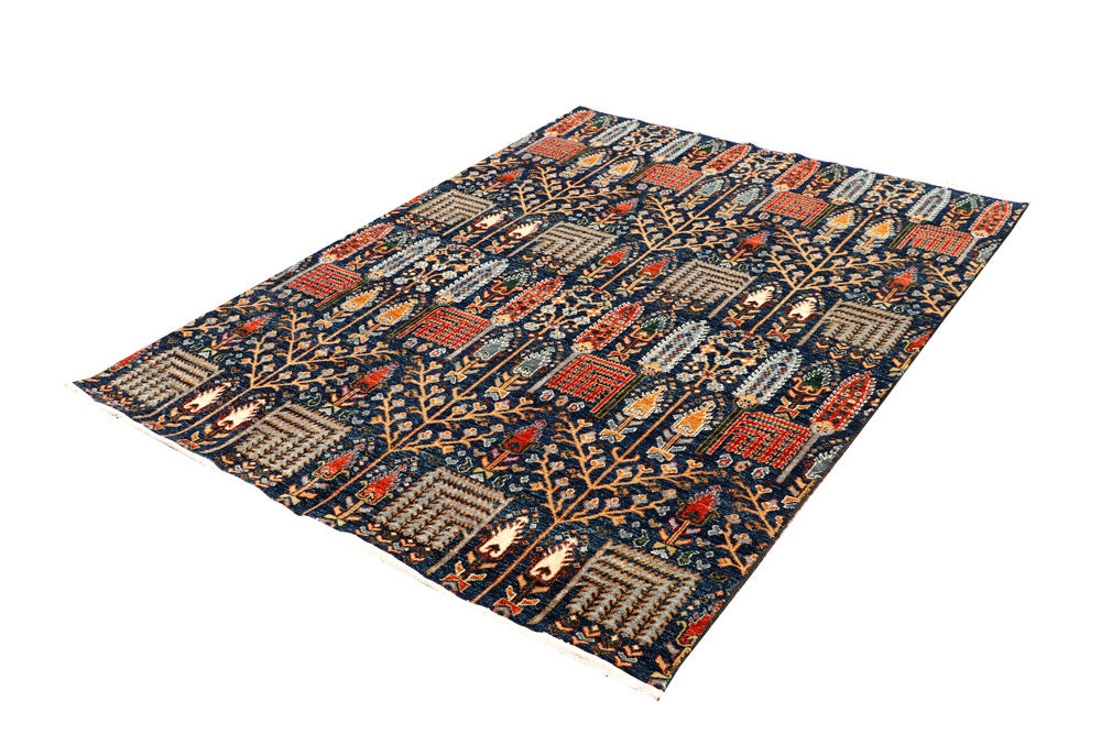 Midnight Blue Ikat 4' 11 x 6' 7 - No. 65704 - ALRUG Rug Store