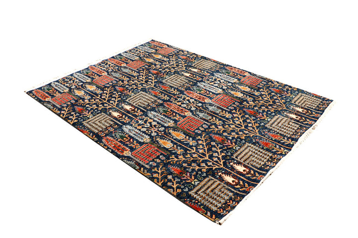 Midnight Blue Ikat 4' 11 x 6' 7 - No. 65704 - ALRUG Rug Store
