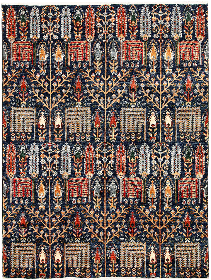 Midnight Blue Ikat 4' 11 x 6' 7 - No. 65704 - ALRUG Rug Store