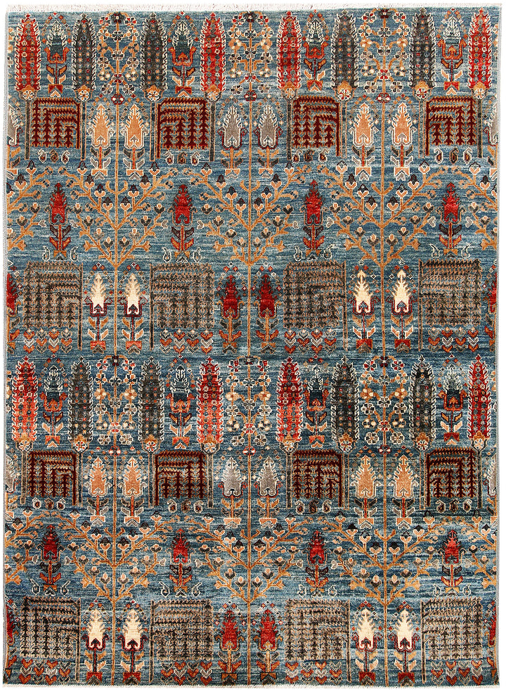 Midnight Blue Ikat 4' 10 x 6' 7 - No. 65705 - ALRUG Rug Store