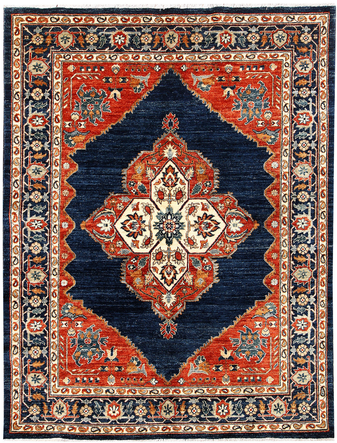 Midnight Blue Oushak 5' 1 x 6' 7 - No. 65706 - ALRUG Rug Store