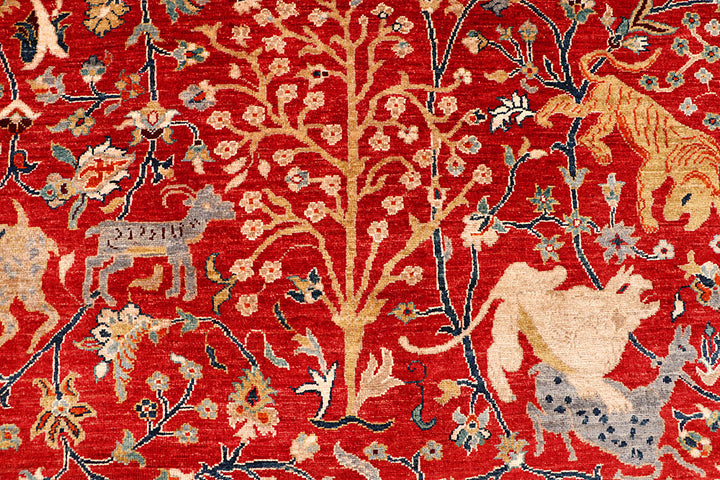 Firebrick Hunting 8' 11 x 12' 3 - No. 65728 - ALRUG Rug Store