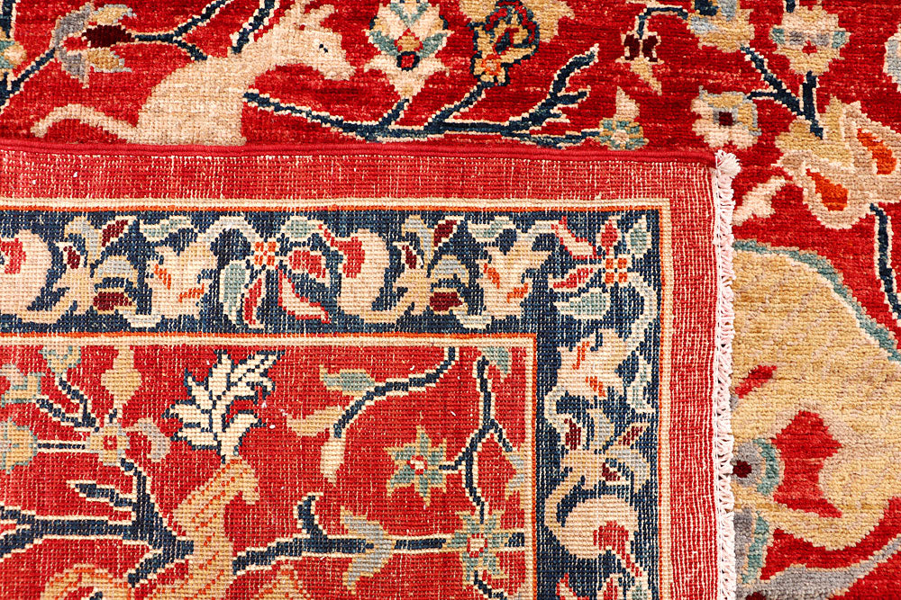 Firebrick Hunting 8' 11 x 12' 3 - No. 65728 - ALRUG Rug Store