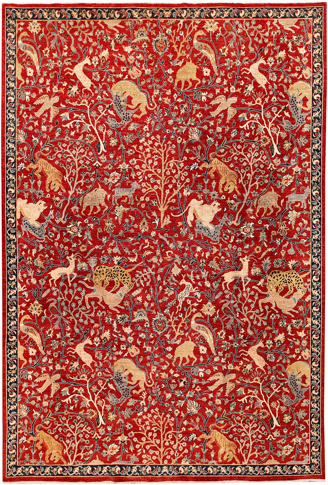 Firebrick Hunting 8' 11 x 12' 3 - No. 65728 - ALRUG Rug Store