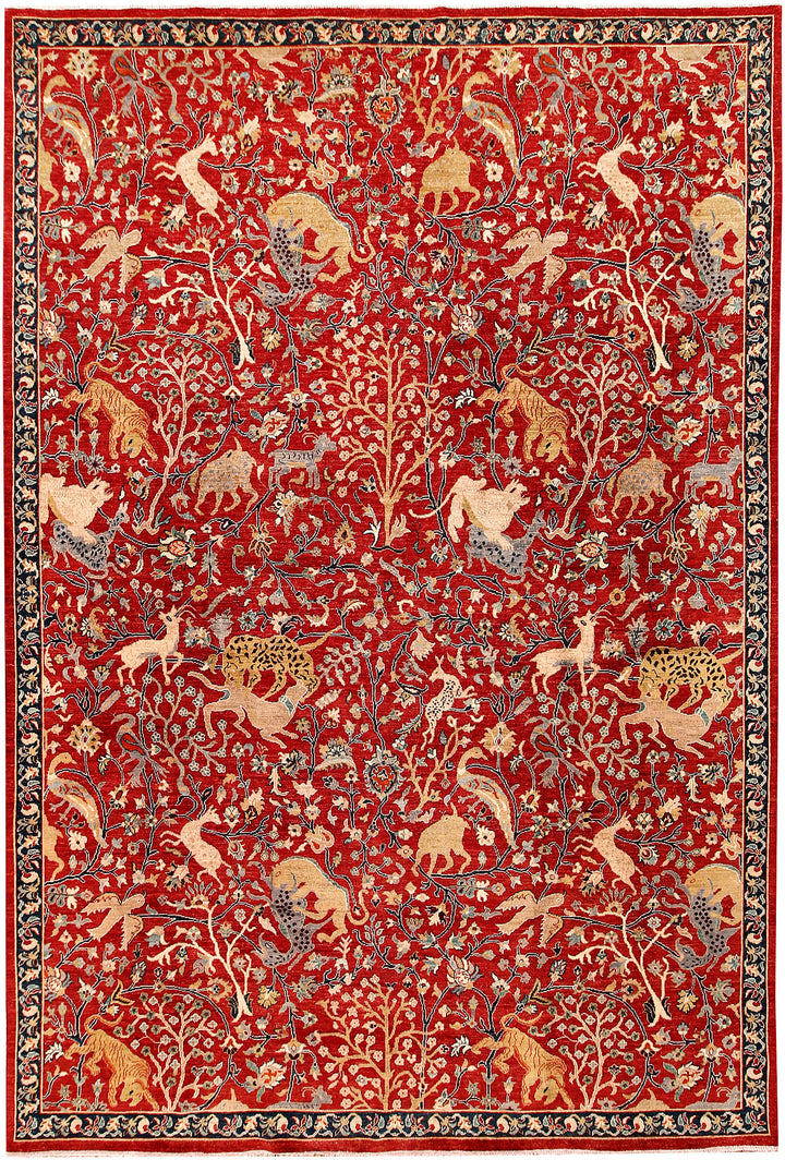 Firebrick Hunting 8' 11 x 12' 3 - No. 65728 - ALRUG Rug Store