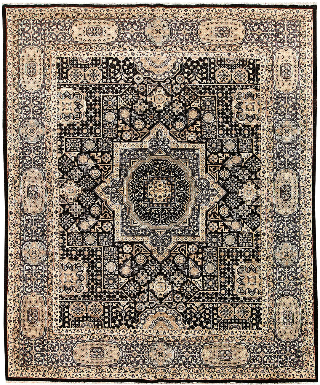 Black Mamluk 8' x 9' 8 - No. 65743 - ALRUG Rug Store