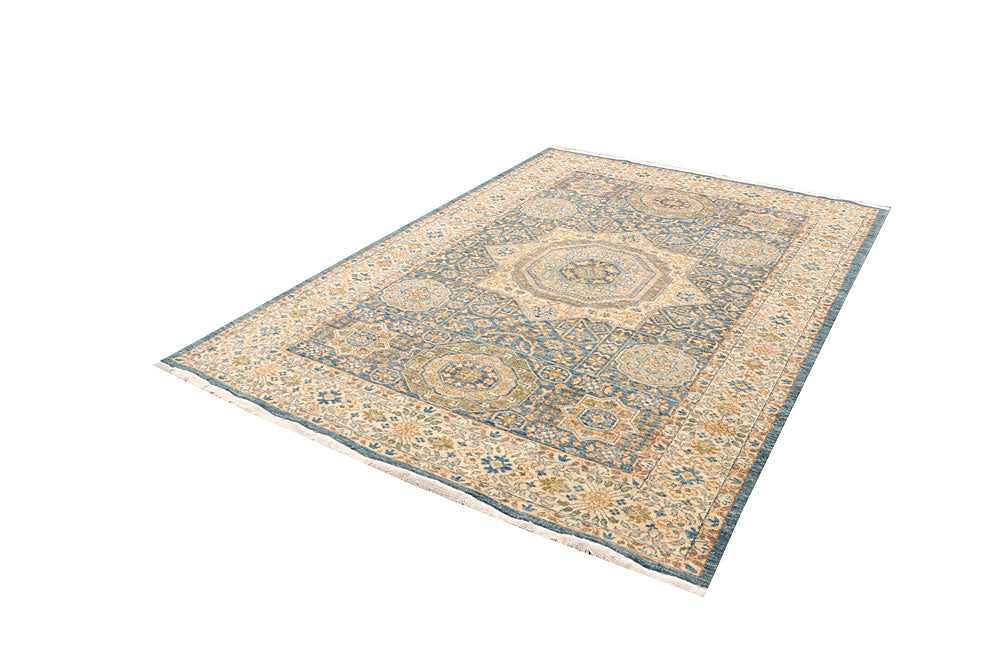 Light Slate Grey Mamluk 6' x 8' 10 - No. 65745 - ALRUG Rug Store