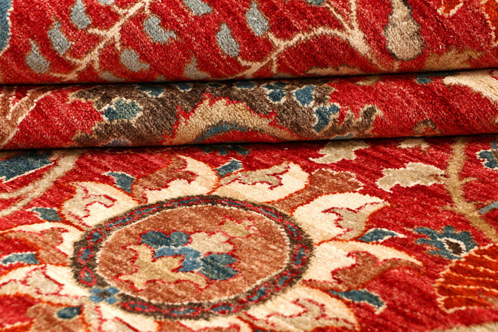 Firebrick Ikat 8'  11" x 11'  11" - No. QA82442