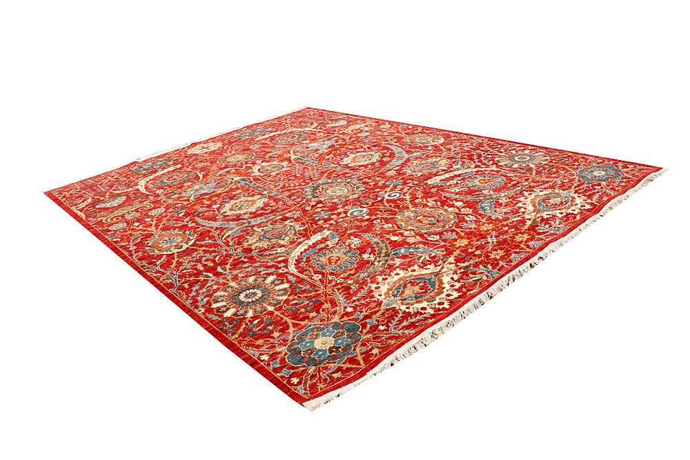 Firebrick Ikat 8' 11 x 11' 11 - No. 65772 - ALRUG Rug Store