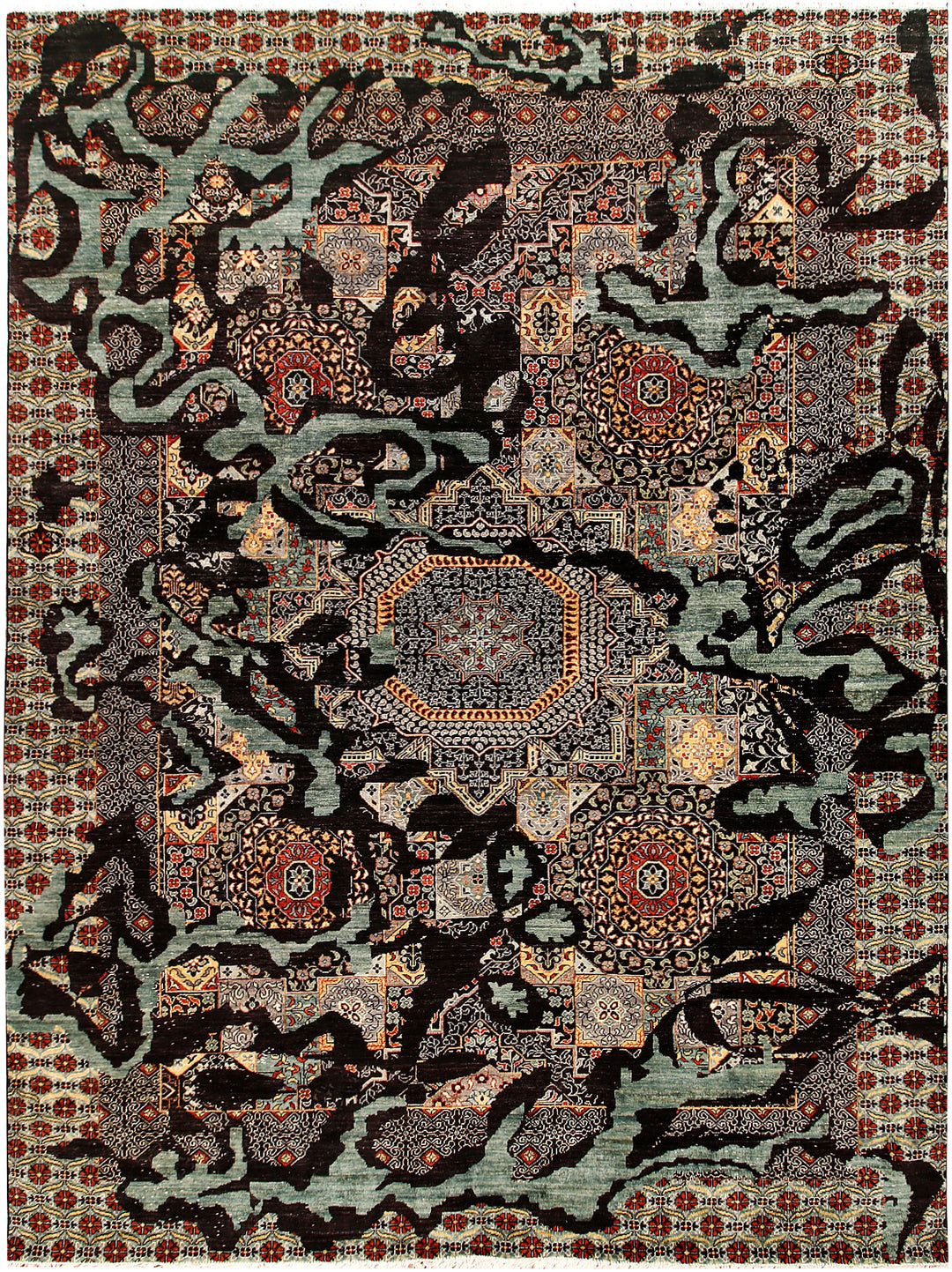 Black Mamluk 9' x 11' 11 - No. 65805 - ALRUG Rug Store