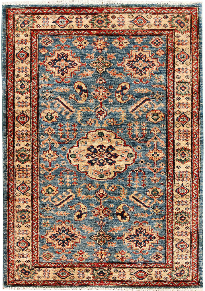 Steel Blue Kazak 3'  3" x 4'  8" - No. QA47616