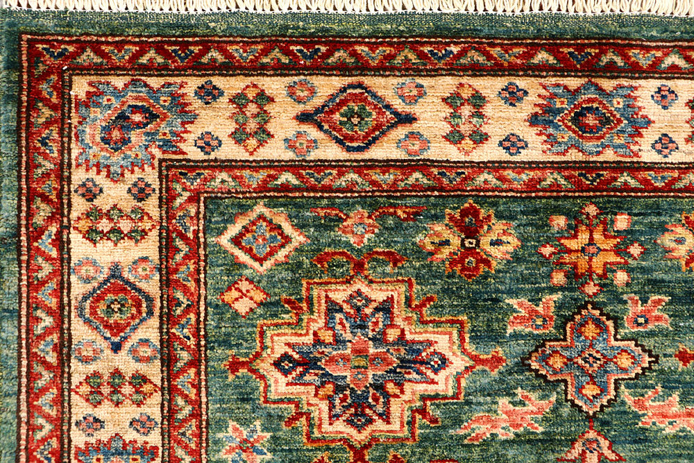 Green Kazak 3' 4 x 4' 11 - No. 65822 - ALRUG Rug Store