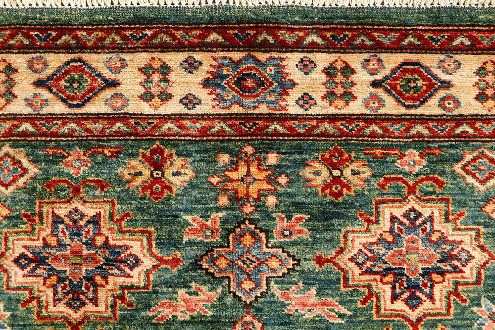 Green Kazak 3' 4 x 4' 11 - No. 65822 - ALRUG Rug Store