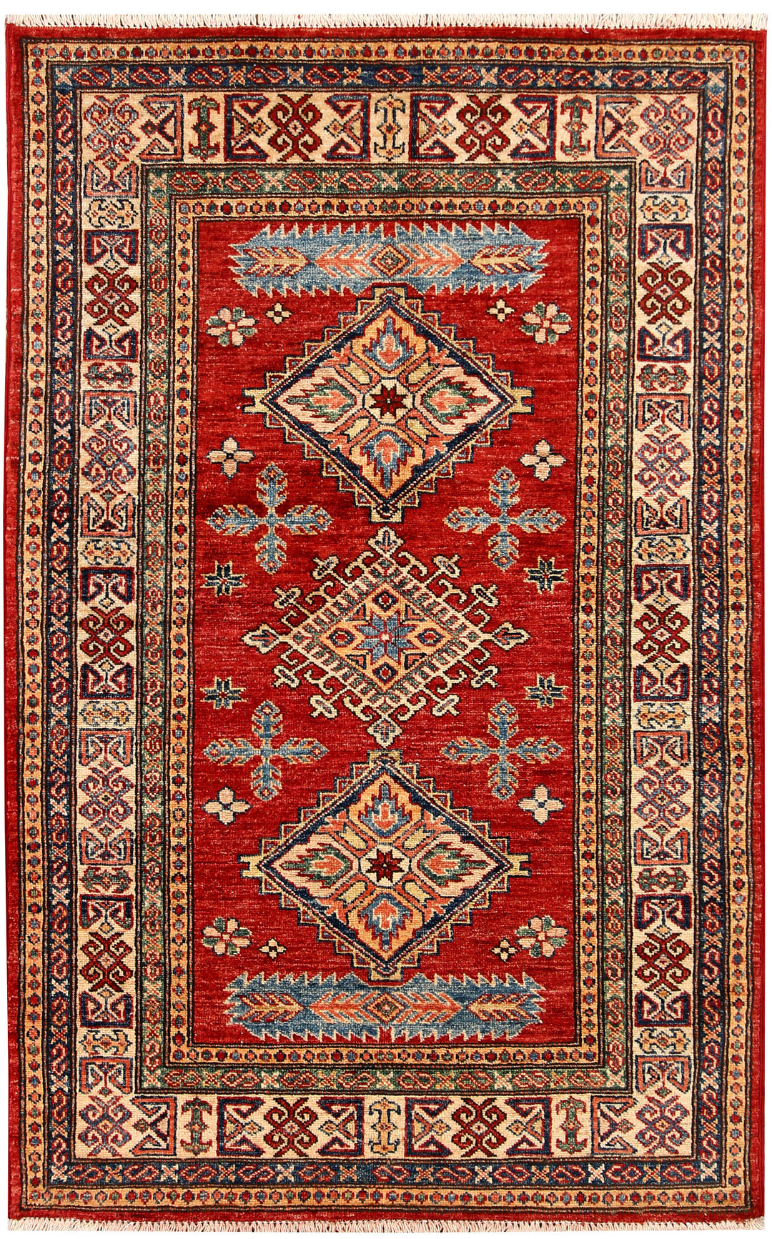 Firebrick Kazak 3' 2 x 5' 1 - No. 65824 - ALRUG Rug Store