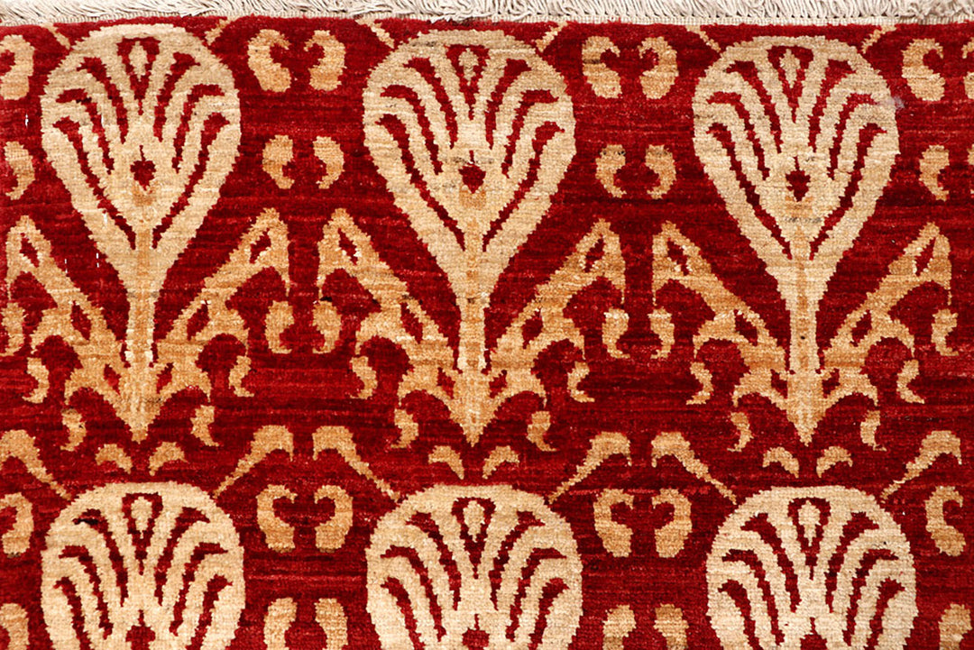 Firebrick Ikat 7'  9" x 9'  5" - No. QA56035