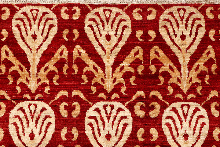 Firebrick Ikat 7' 9 x 9' 5 - No. 65828 - ALRUG Rug Store