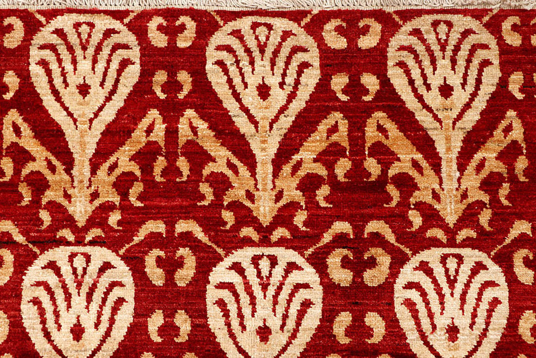 Firebrick Ikat 7'  9" x 9'  5" - No. QA56035