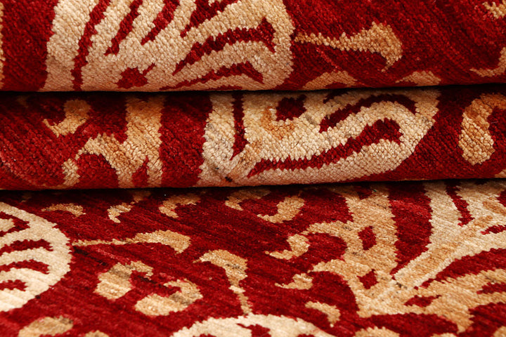 Firebrick Ikat 7'  9" x 9'  5" - No. QA56035