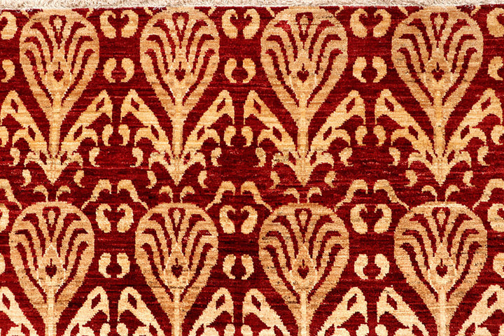 Firebrick Ikat 9'  x" 11'  7" - No. QA91323