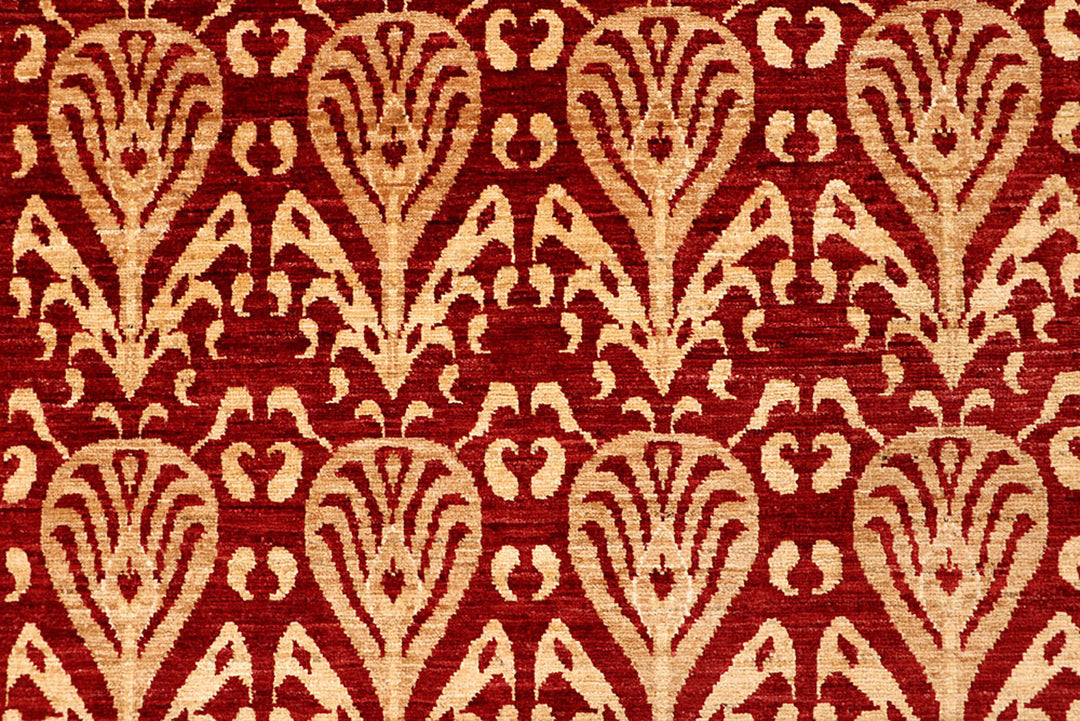 Firebrick Ikat 9'  x" 11'  7" - No. QA91323