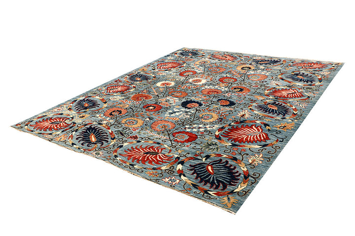 Light Slate Grey Ikat 8' x 9' 9 - No. 65850 - ALRUG Rug Store