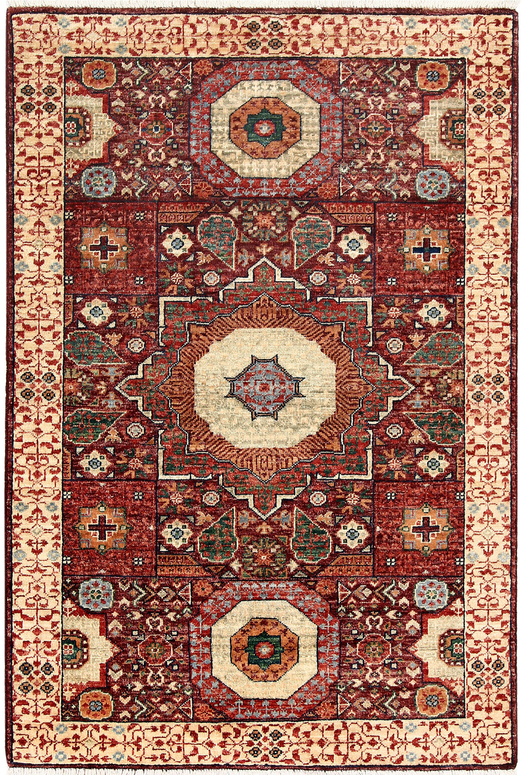 Multi Colored Mamluk 3' 4 x 4' 11 - No. 65880 - ALRUG Rug Store