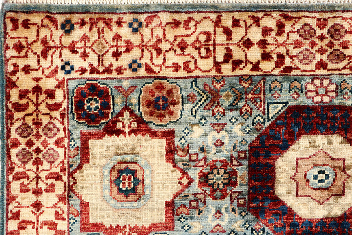 Cadet Blue Mamluk 3' 3 x 5' 4 - No. 65890 - ALRUG Rug Store