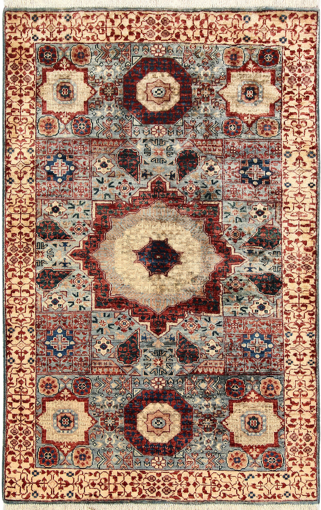 Cadet Blue Mamluk 3' 3 x 5' 4 - No. 65890 - ALRUG Rug Store