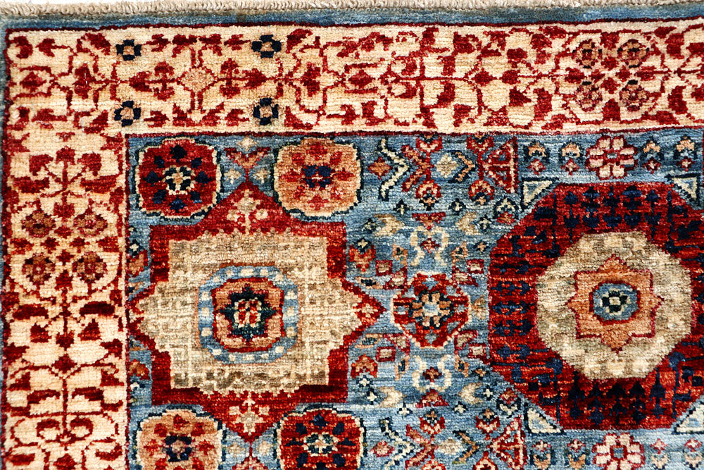 Light Slate Grey Mamluk 3' 3 x 4' 10 - No. 65914 - ALRUG Rug Store