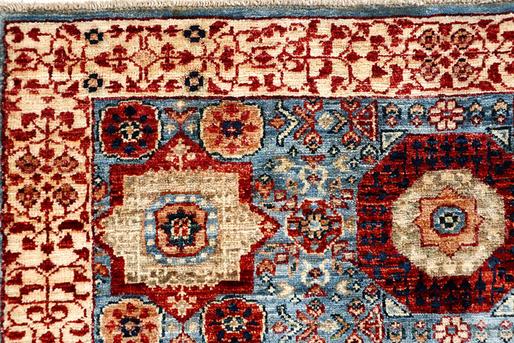 Light Slate Grey Mamluk 3' 3 x 4' 10 - No. 65914 - ALRUG Rug Store