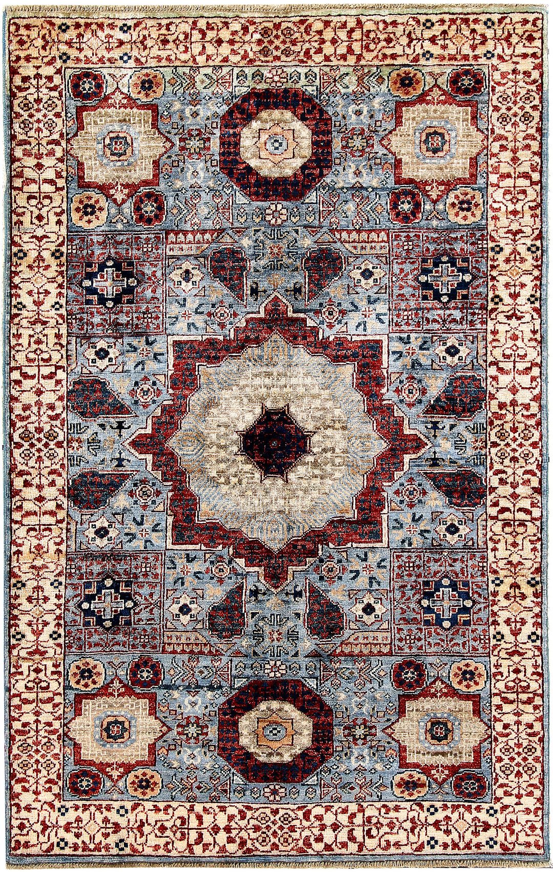 Light Blue Mamluk 3' 3 x 5' 1 - No. 65915 - ALRUG Rug Store
