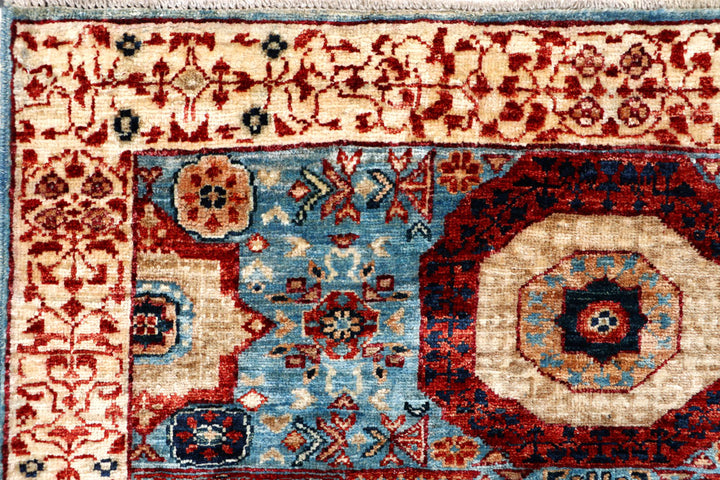 Sky Blue Mamluk 3' 3 x 4' 11 - No. 65916 - ALRUG Rug Store