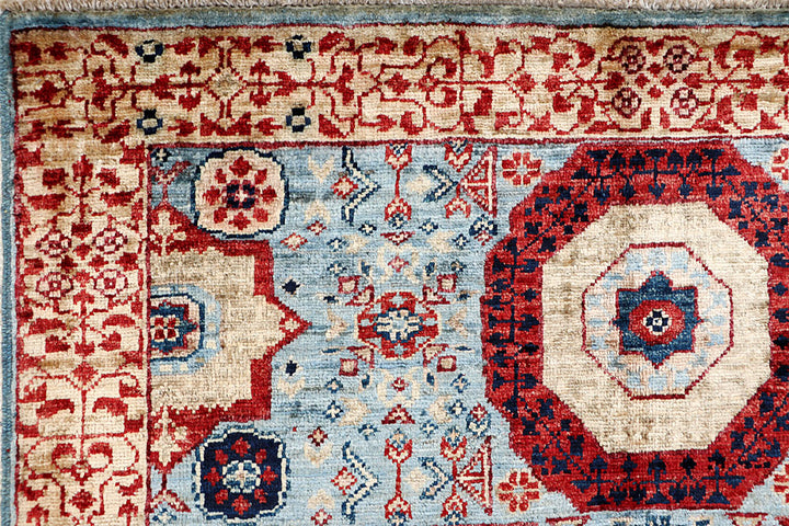 Light Blue Mamluk 3' 3 x 4' 11 - No. 65918 - ALRUG Rug Store