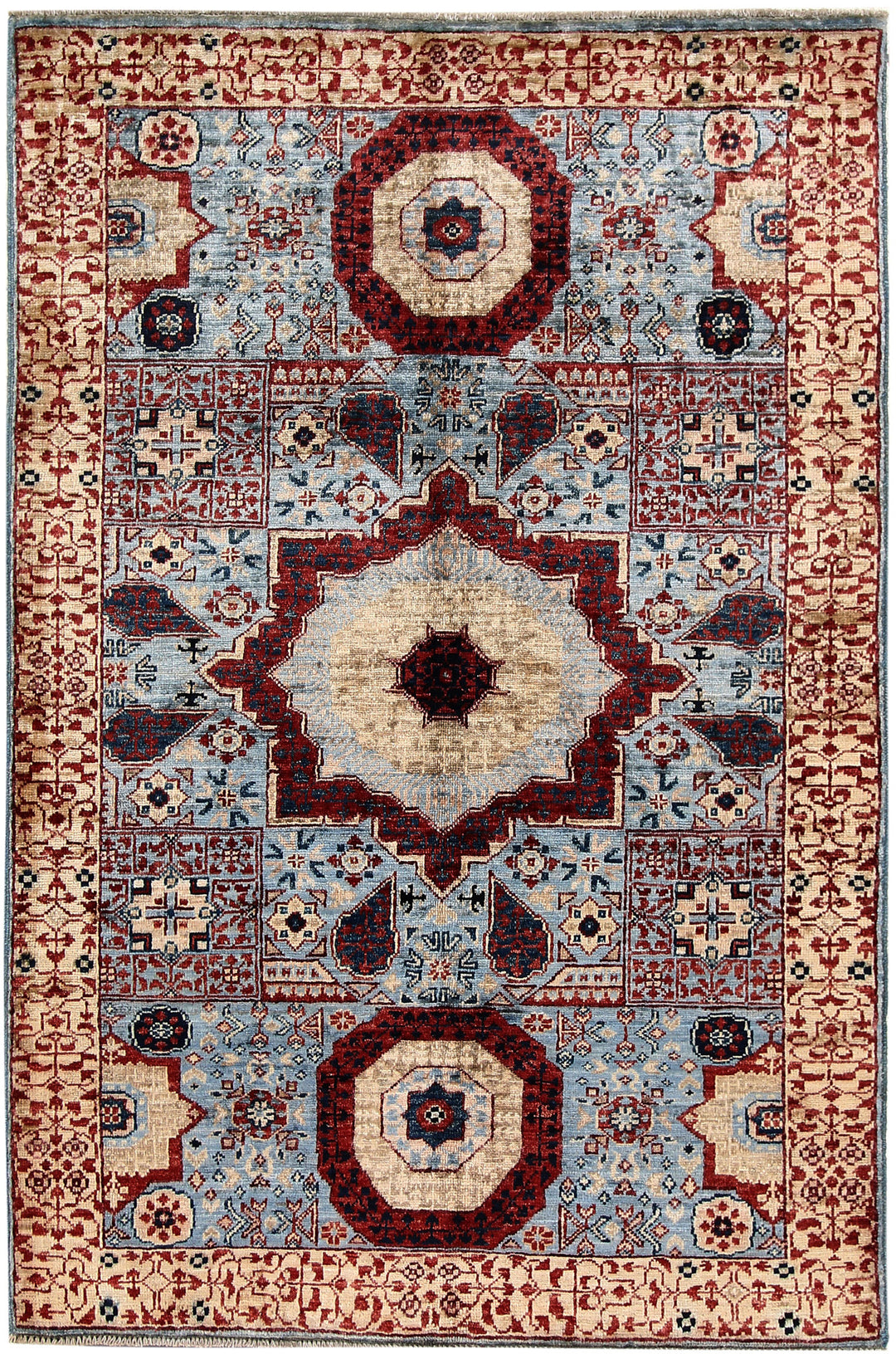 Light Blue Mamluk 3' 3 x 4' 11 - No. 65918 - ALRUG Rug Store