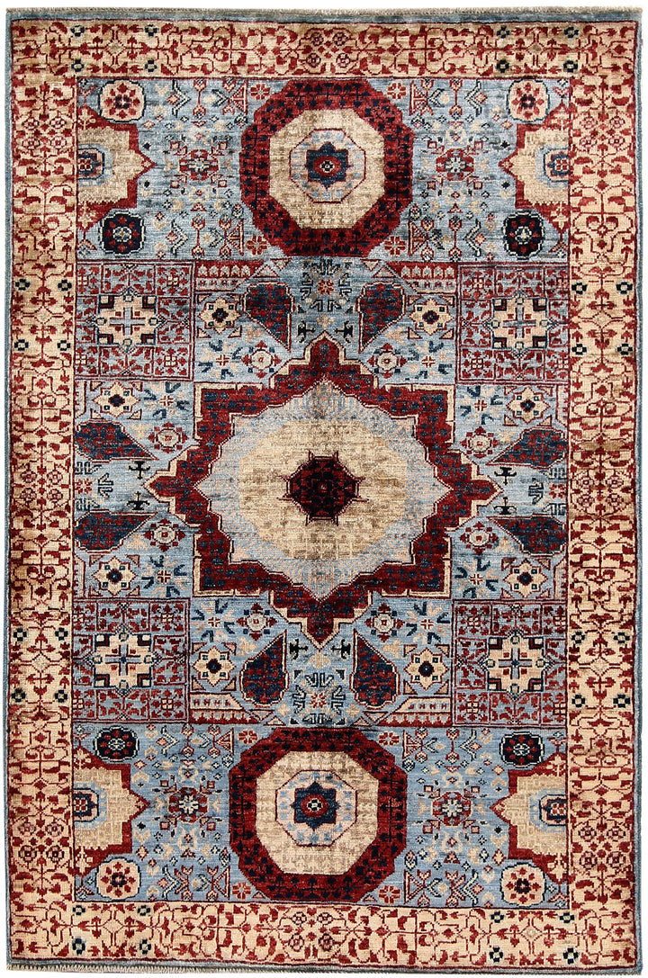 Light Blue Mamluk 3' 3 x 4' 11 - No. 65918 - ALRUG Rug Store