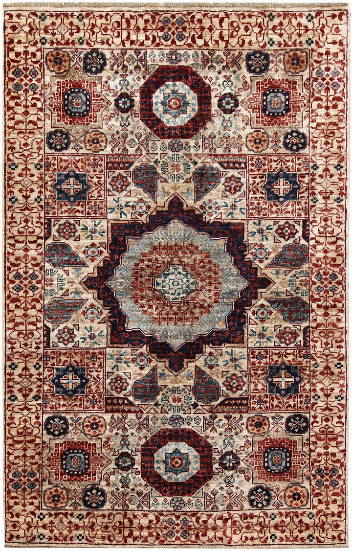 Floral White Mamluk 3' 3 x 4' 11 - No. 65920 - ALRUG Rug Store
