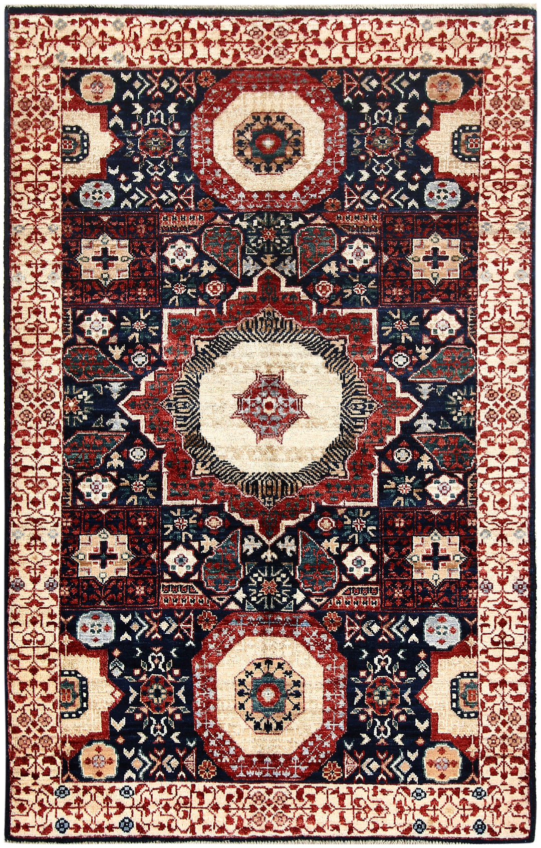 Midnight Blue Mamluk 3' 3 x 5' 2 - No. 65923 - ALRUG Rug Store