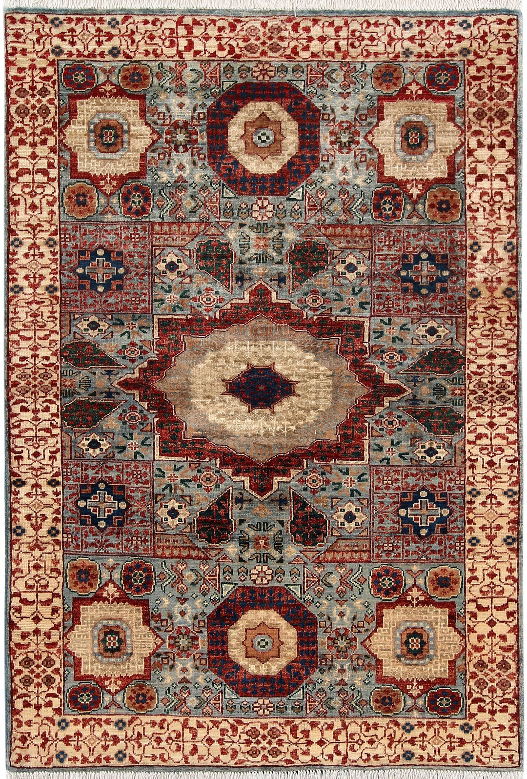 Light Slate Grey Mamluk 3' 3 x 5' 2 - No. 65925 - ALRUG Rug Store