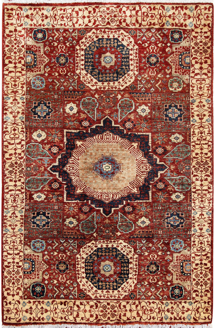 Firebrick Mamluk 3' 3 x 4' 11 - No. 65928 - ALRUG Rug Store