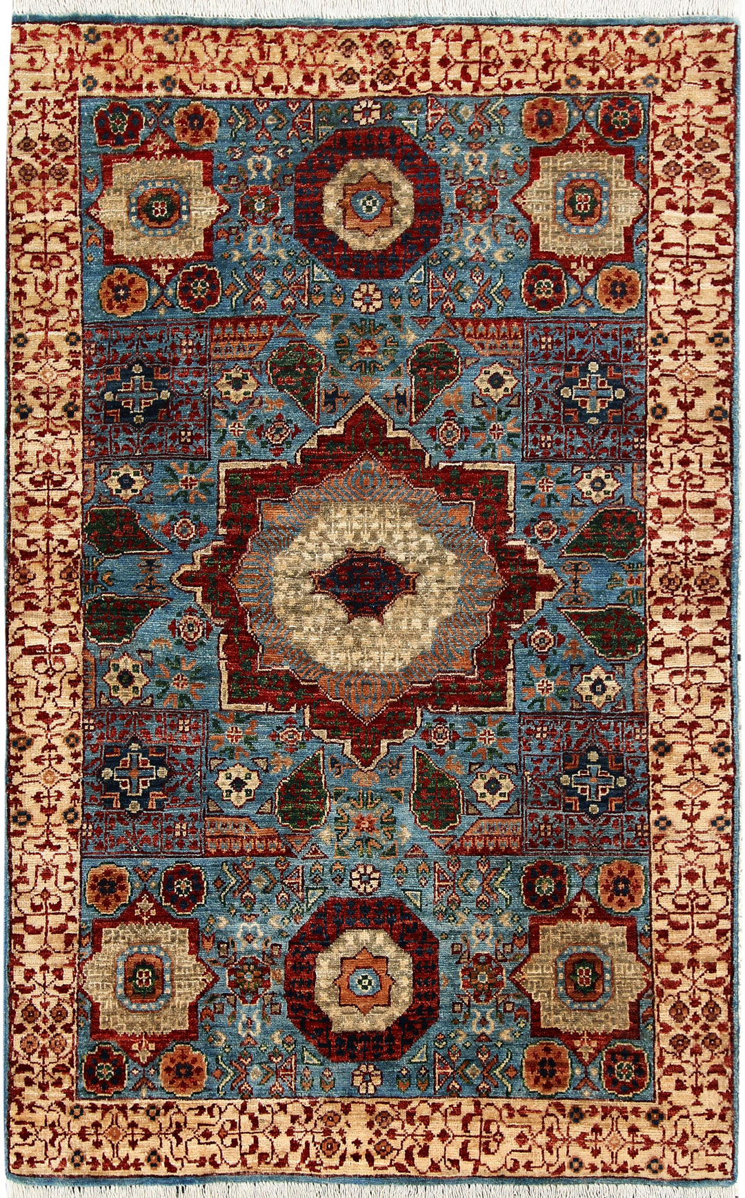 Light Sky Blue Mamluk 3' 3 x 5' 3 - No. 65939 - ALRUG Rug Store
