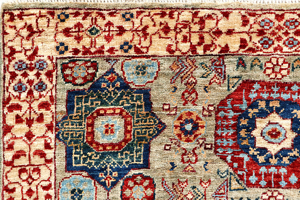 Dark Sea Green Mamluk 3' 1 x 5' 1 - No. 65943 - ALRUG Rug Store