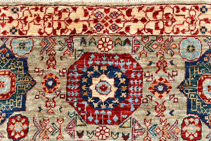 Dark Sea Green Mamluk 3' 1 x 5' 1 - No. 65943 - ALRUG Rug Store