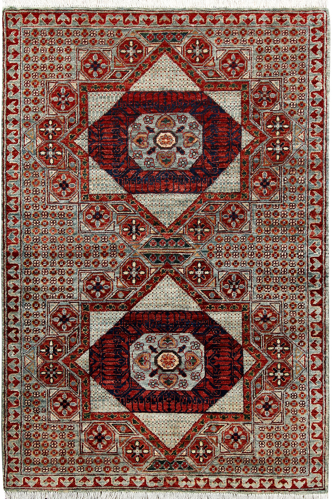 Cadet Blue Mamluk 3' 2 x 4' 10 - No. 65946 - ALRUG Rug Store