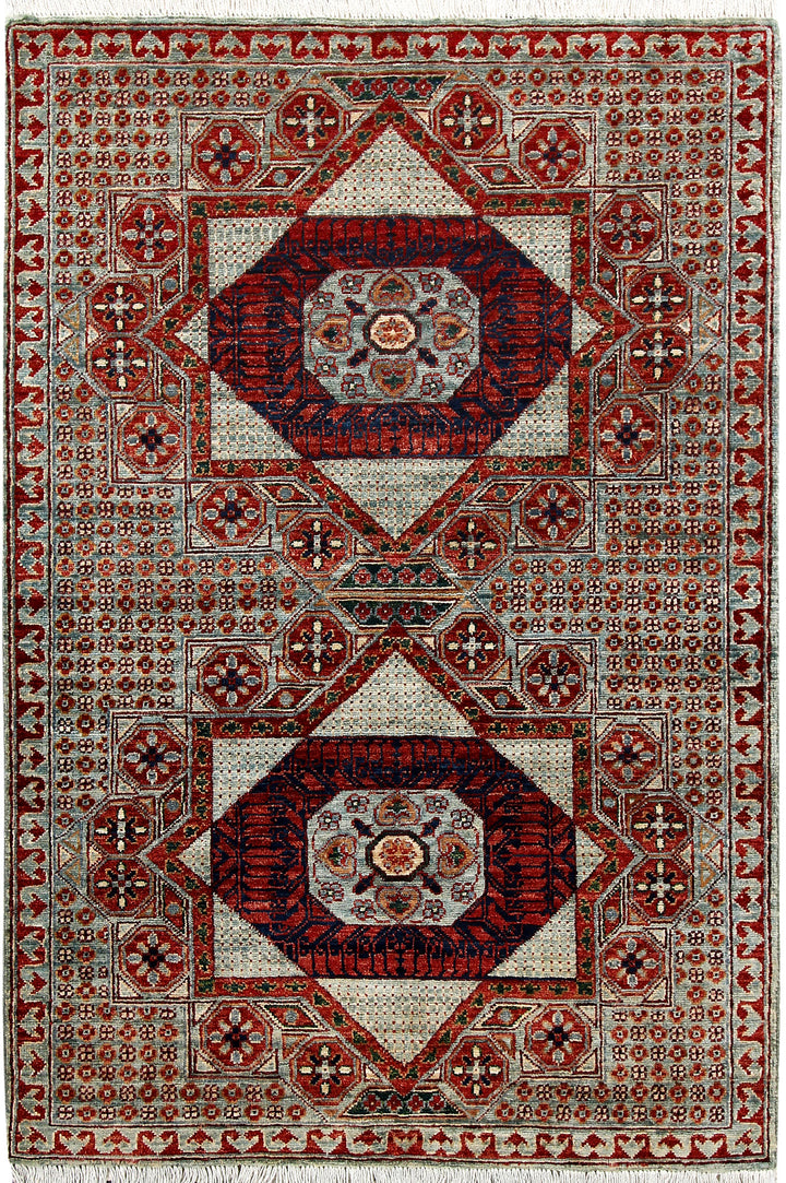 Cadet Blue Mamluk 3' 2 x 4' 10 - No. 65946 - ALRUG Rug Store